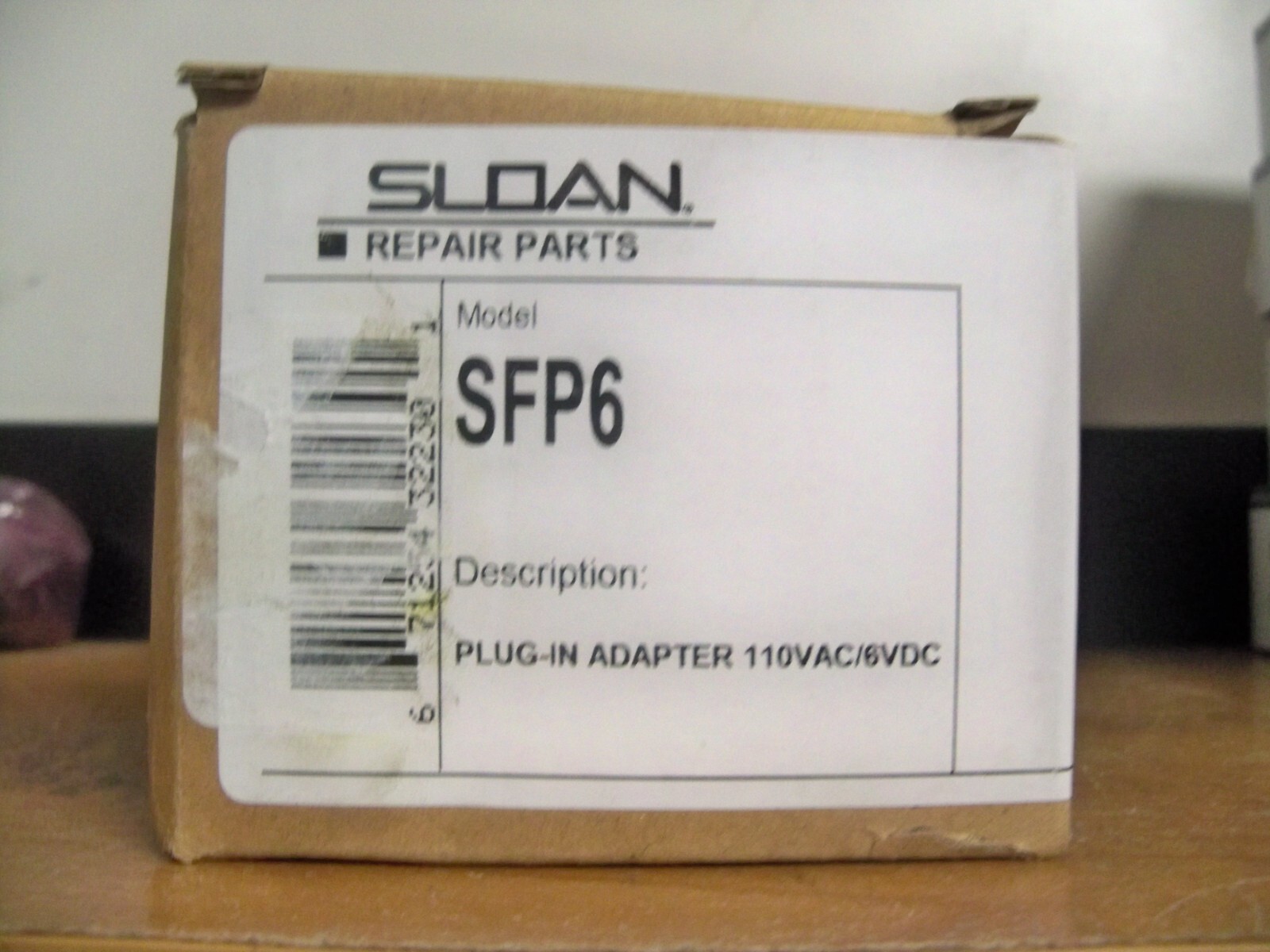 NEW SLOAN 0362006 SFP6 PLUG IN ADAPTER 6VDC SF SERIES FAUCETS FREE