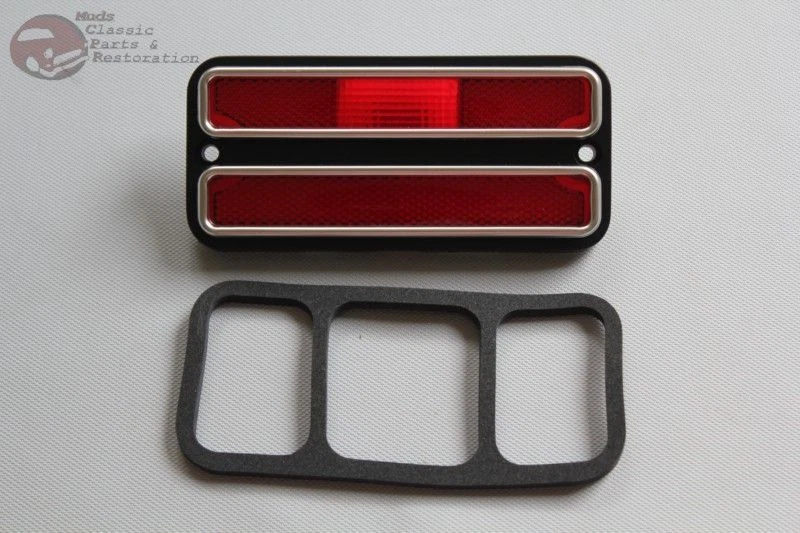 Juego de luces marcadoras laterales delanteras traseras para camioneta Chevy GMC ámbar rojo cromo moldura nuevo Foto 4 de 4