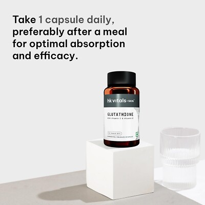 HK Vitals Glutathione Capsules – With Vit C & E for Skin Glow & Health