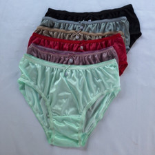 6pc Bikini Women Underwear Light Nylon Silky Panties Soft Briefs Hip38"-42" XL