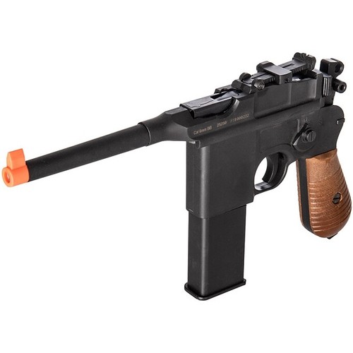 WELL MAUSER WW2 BROOMHANDLE C96 CO2 GAS AIRSOFT HAND GUN PISTOL w/ 6mm