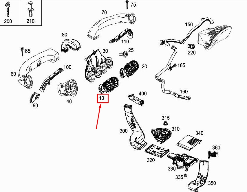MERCEDES-BENZ E W213 Dashboard Central Left Air Vent A2138307700