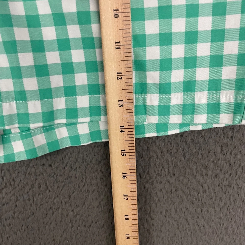 Pantalones Cortos Merona Para Mujer Talla 12 Verde Blanco Cuadros Guinga Chino Mamá Informal Foto 3 de 4