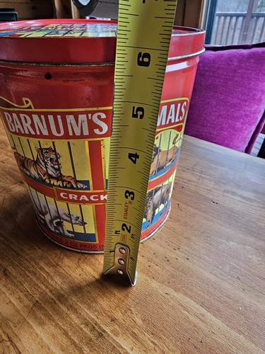 Vintage 1991 Nabisco BARNUM’S ANIMAL CRACKERS Tin Cookie Pail/ No Handle - Picture 2 of 3