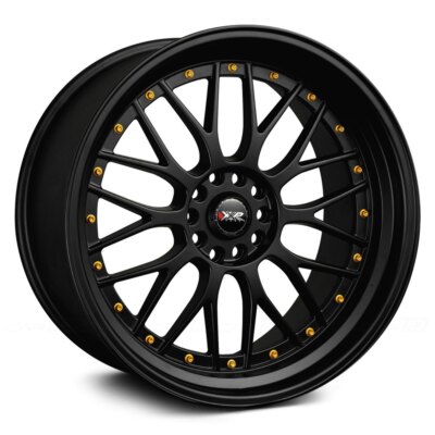 18x8.5 +25 XXR 521 5x114.3,5x120 Black / Gold Rivets Wheels (Set of 4)