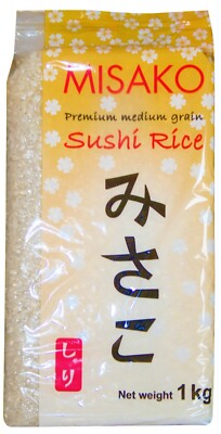 Sushireis MISAKO Reis 1kg Risottoreis Rundkorn Sushi Rice Risotto Klebreis 