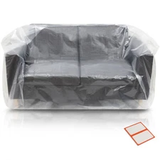 Plastic Furniture Covers for Moving - Heavy-Duty Loveseat Cover, 68 x 42 x 62 In