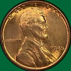 1945 Lincoln Wheat Cent Brilliant Uncirculated BU Coin #43178