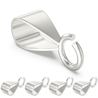 5Pcs 925 Sterling Silver Slider Pendant Clasp for Necklace with Open Loop, Ea...