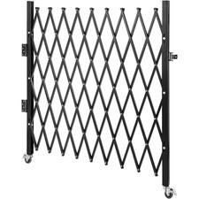 Single Folding Security Gate, 74 In. W X 51.57 In. H Folding Door Gate, Steel Ac