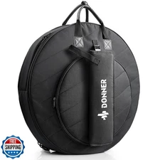 Donner Cymbal Bag with Drumstick Bag, Cymbal Backpack with Handle and Hideabl