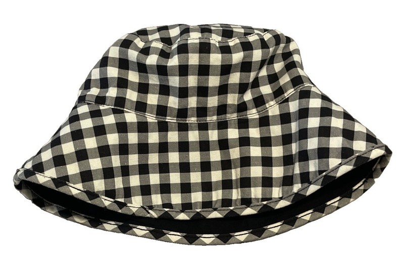 RUSTY Womens Bucket Hat Black & White Reversible 100% Cotton Beach Surf Skate