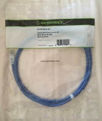 LOT OF 25 NEW ORTRONICS OEM Cat5e Ethernet Patch Cable New Sealed 5Ft Blue