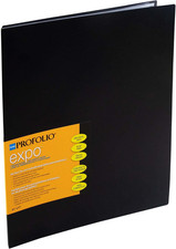 Itoya Expo 8-1/2" x 11" Black Art Portfolio Binder with Plastic Sleeves and 24
