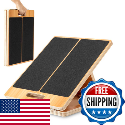 Strongtek 13 Wide Portable Wooden Slant Board 5-Level Incline 15-35 Lower Grip