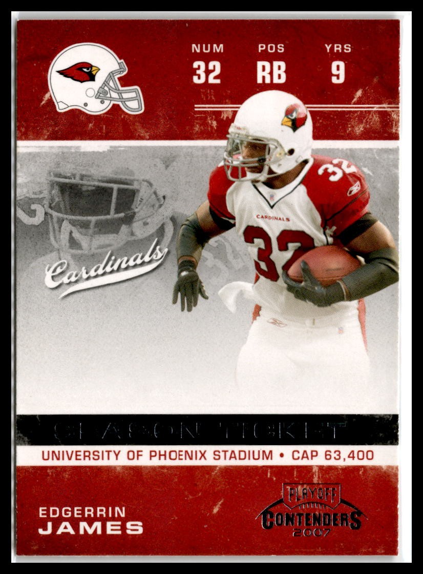 Edgerrin James 2007 Playoff Contenders #1 Arizona Cardinals