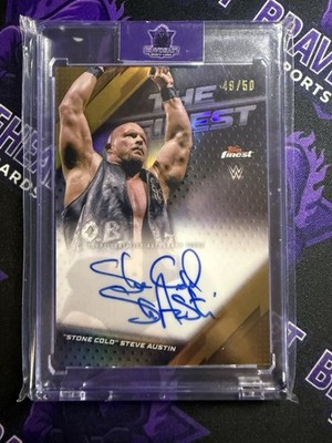 2025 Topps Finest WWE Stone Cold Steve Austin The Finest Autograph Gold #49/50