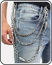 Pants Jean Chain Belt: Heavy Wallet Pocket Chain, Cool Streetwear Goth Punk Grun