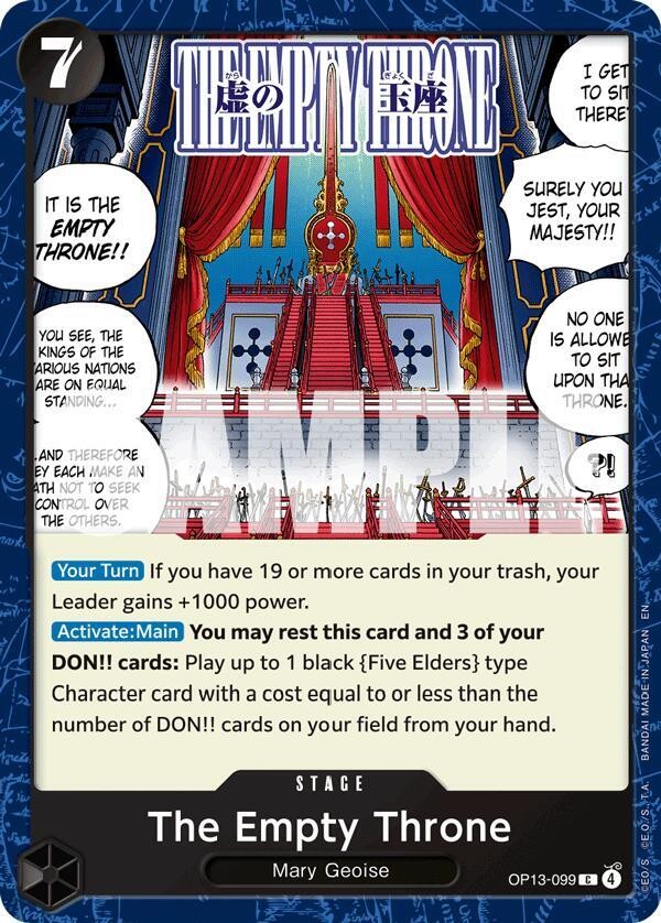 The Empty Throne C Carrying On His Will OP13-099 Near Mint