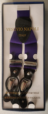Vesuvio Napoli of Italy Suspenders. Purple. New In Box