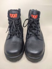 Goliath Boots Steel Toe Cap DDR Ankle Foundry Boots Size 6 Red Embroidered "DDR"