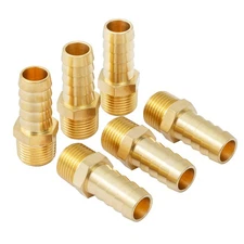 Hose Barb Fittings 1/2 Inch × 3/8 NPT, Brass Air Fittings, 1/2 to 3/8 NPT Male