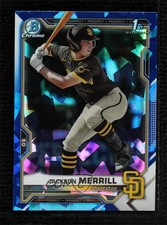 2021 Bowman Chrome Draft Sapphire Edition Jackson Merrill Isaac Frye 2wr
