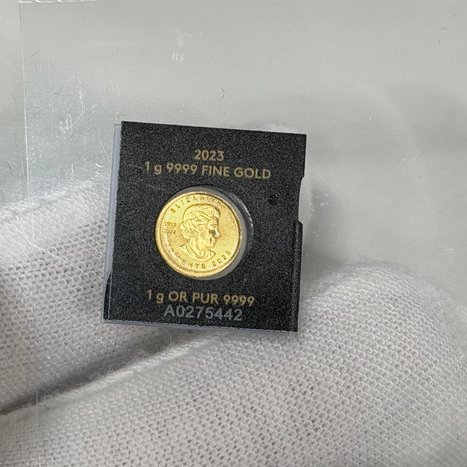 (LOT of 5) Fractional 1g 999.9 Gold Bars & Rounds Valcambi & Royal Canadian Mint - Image 4 of 4