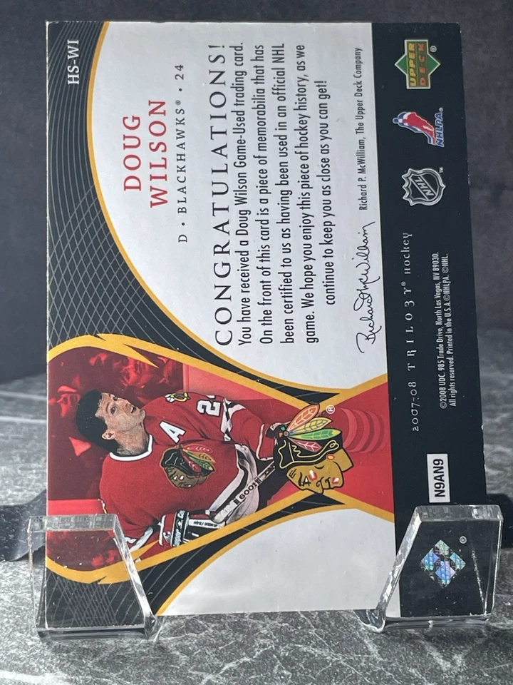 Doug Wilson Honorary HS-WI Upper Deck Trilogy 2007-08 - Image 4 of 4