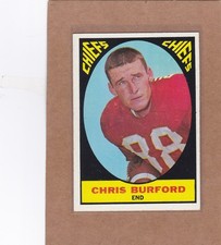 1967 TOPPS FOOTBALL CHRIS BURFORD #72 CHIEFS EX+ *A41602