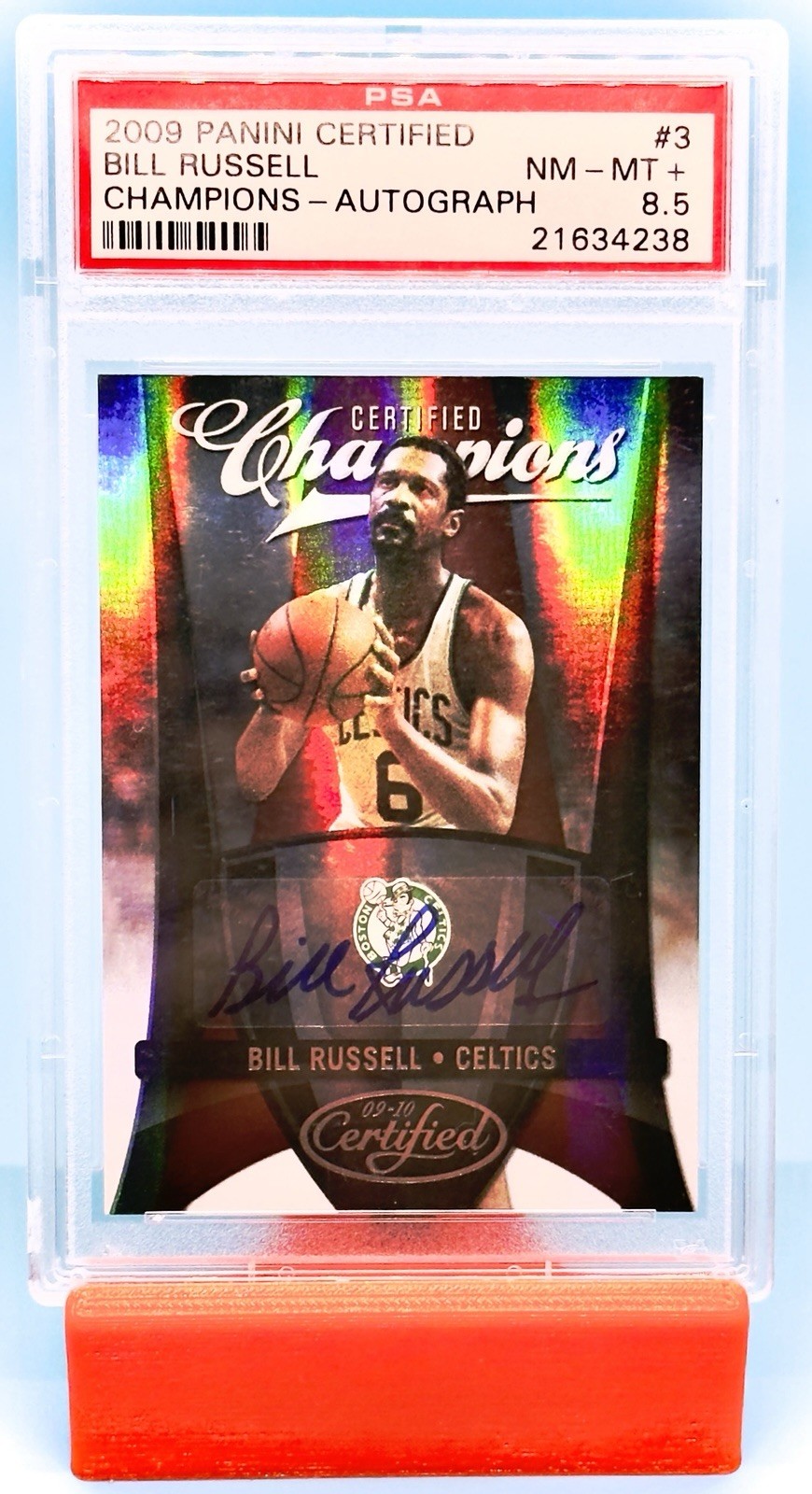 2009 Panini Certified Bill Russell Champions Autograph /50 #3 PSA 8.5