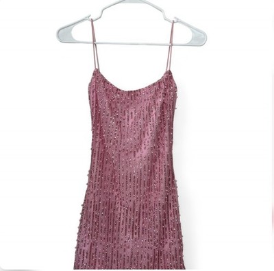 green emerald velvet dress Adia Embellished Cut Out Mini Dress in Soft Pink main image 1