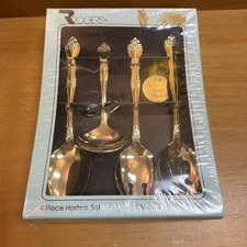 Dream Rose Rogers 4 Piece Hostess Gold Plated Flatware 