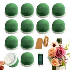 12 PCS Mini Floral Foam Half Round with Green Wire  Tags Wedding Crafts Set