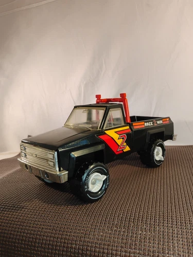 🔥1983 tonka Black truck #2 Race 2 Win Dump Truck! Vintage Chevy Silverado