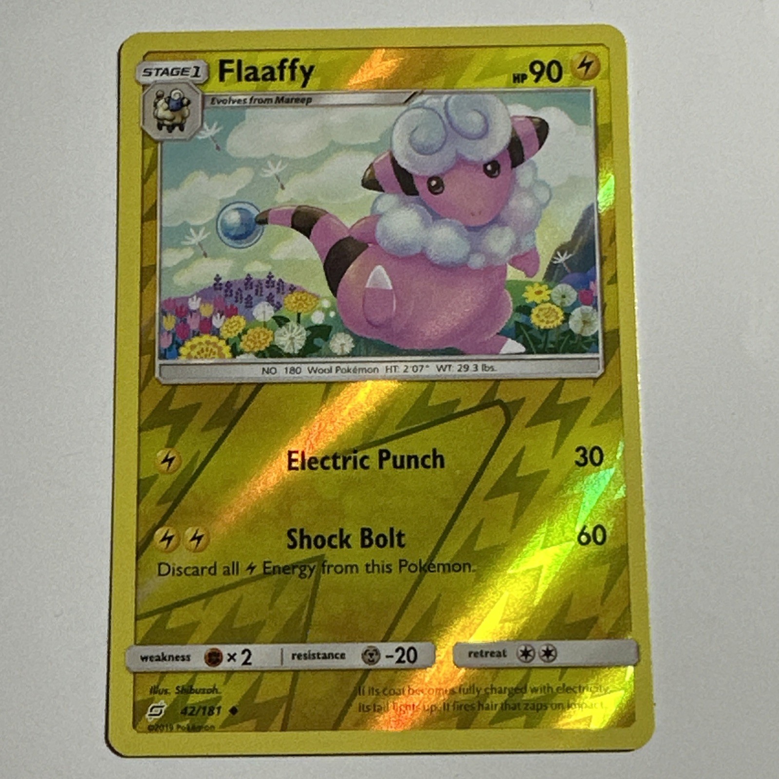 Flaaffy 42/181 Reverse Holo Card Team Up Pokemon TCG NM/LP