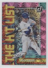 2022 Panini Donruss The Hit List Pink Fireworks Trea Turner #THL-1 f2v