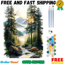 Landscape Paint by Numbers Kit, Forest Paint by Numbers for Adults Beginners, DI