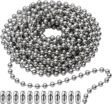 10 Feet 120 Inch Ceiling Fan Pull 3mm Beaded Ball Chain with 12 Connectors