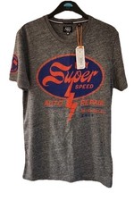 Superdry The Vintage Racing Tee Medium Blue&Pink T-Shirt ~ New w.Tag & Free P&P