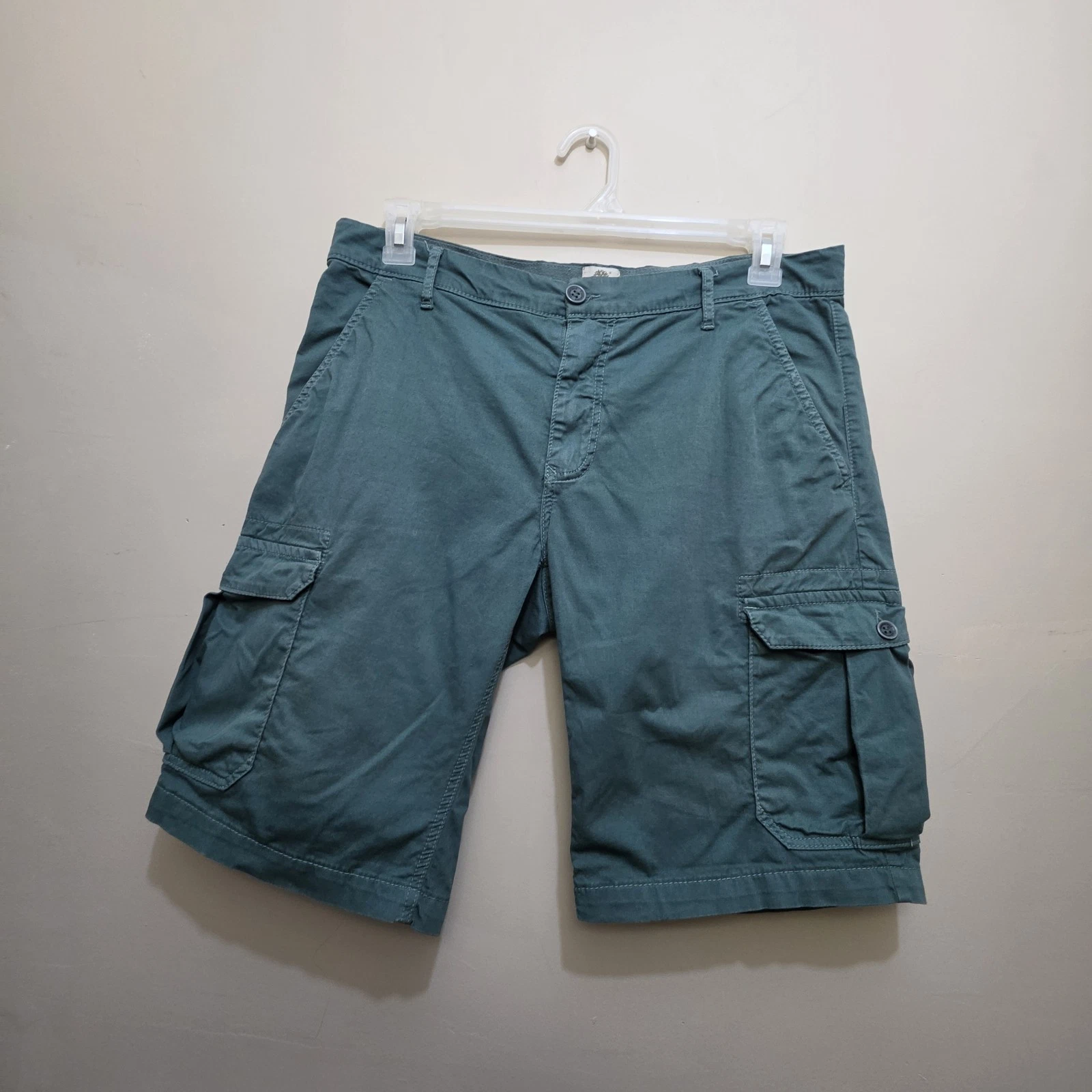 Timberland Mens Cargo Shorts Sz 34 Duck Green Cotton Stretch Outdoor