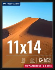 LaVie Home 11x14 Picture Frame for Wall Display, 11 x 14 Black Picture Frame wit