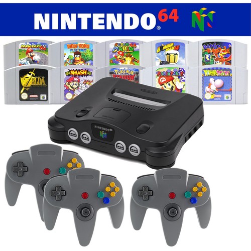 Console Nintendo 64 N64 + controller 1 2 3 4 Cavo di alimentazione & giochi classici - Foto 10 di 13