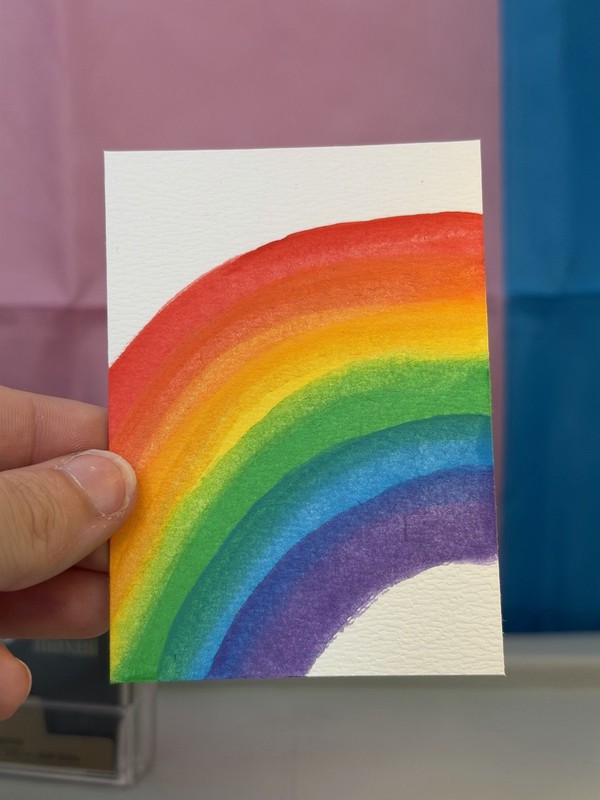 Original ACEO Pride Rainbow Watercolor Pretty Collectible Artwork
