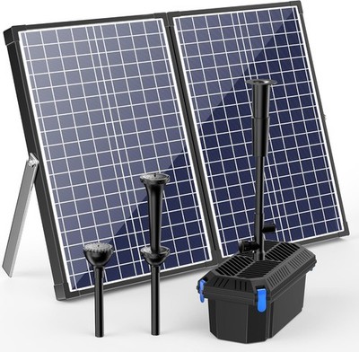 Biling Solar Pond Pump with Filter 70W Solar Panel 660GPH