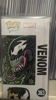 Funko Pop Venom #363 Comic Tom Remarque 1/2 Hand Drawn w/ Protector Marvel 