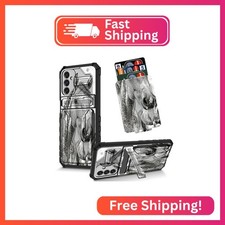 Dikoer for Samsung Galaxy S21 Ultra 6.8" Kickstand Case with Card Holder, Dual L