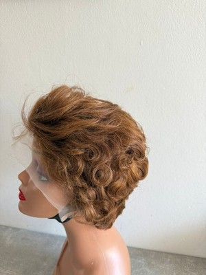 Brazilian Afro Curly Short Human Hair WIG, 100% Remy, Brown