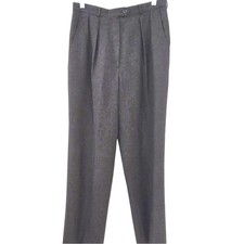 70s/80s Giorgio Sant'Angelo Pants Womens 6 Charcoal Merino Wool Pleated Trousers