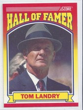 1990 Score #597 Tom Landry, Cowboys, Excellent, HoF, FREE Shipping/Toploader